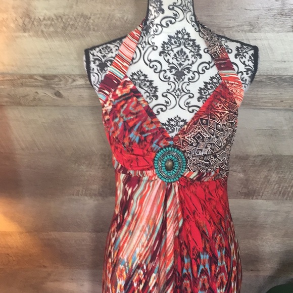 ⭐️SOLD⭐️Size 1X Stunning Vivid Maxi Dress w/ Bead - Picture 2 of 7